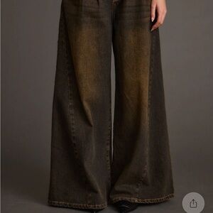12th Tribe Dark Brown Flare Jeans
